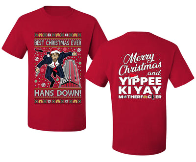 Die Hard Best Christmas Ever Hans Down Nakatomi, Dirty Front and Back Unisex Ugly Christmas Sweater Men's T-Shirt