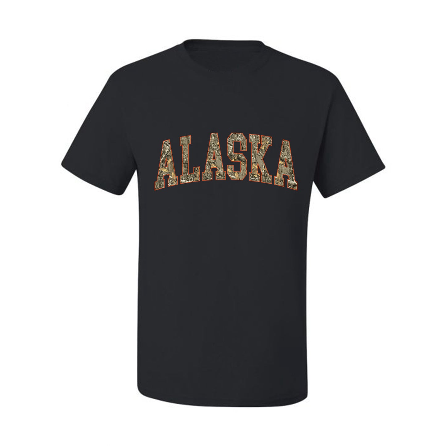 Alaska  Camo Fill Orange Outline Sweater, Unisex Men's T-Shirt
