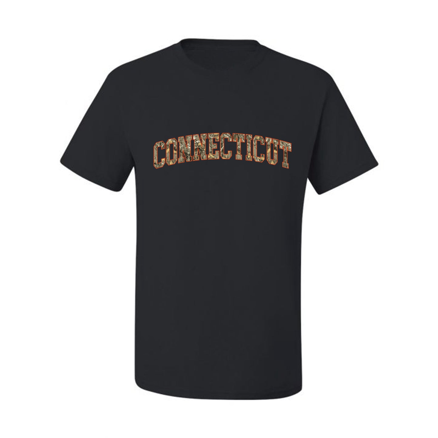 Connecticut  Camo Fill Orange Outline Sweater, Unisex Men's T-Shirt