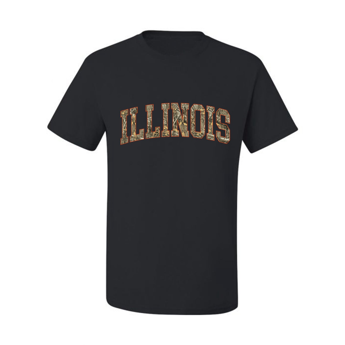 Illinois  Camo Fill Orange Outline Sweater, Unisex Men's T-Shirt