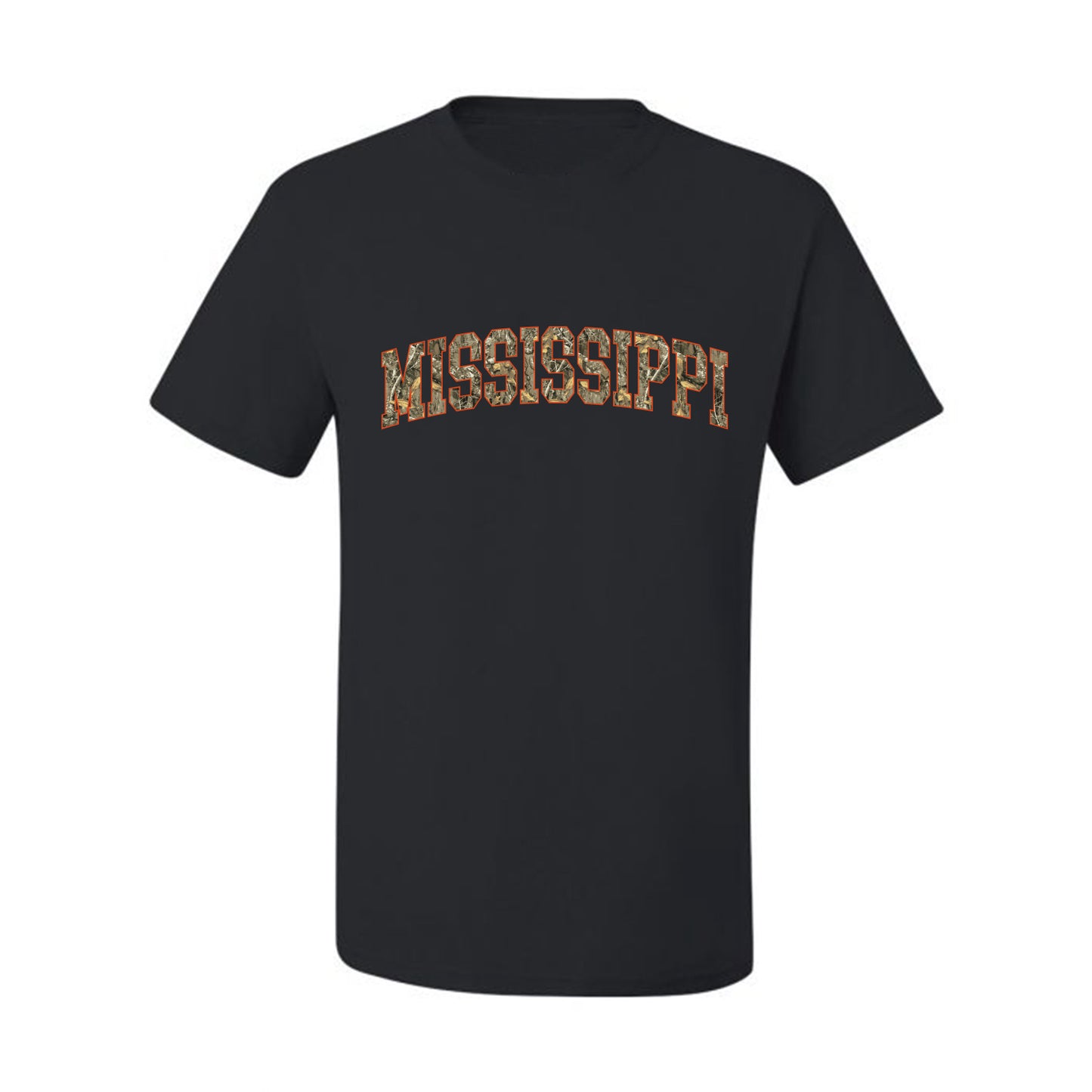 Mississippi  Camo Fill Orange Outline Sweater, Unisex Men's T-Shirt