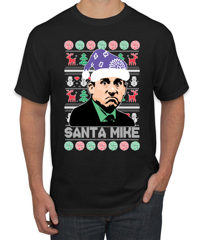 Santa Mike Michael Scott The Office Ugly Christmas Sweater Men's Graphic T-Shirt