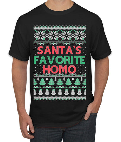 Santa's Favorite Homo Ugly Christmas Sweater Men's T-Shirt