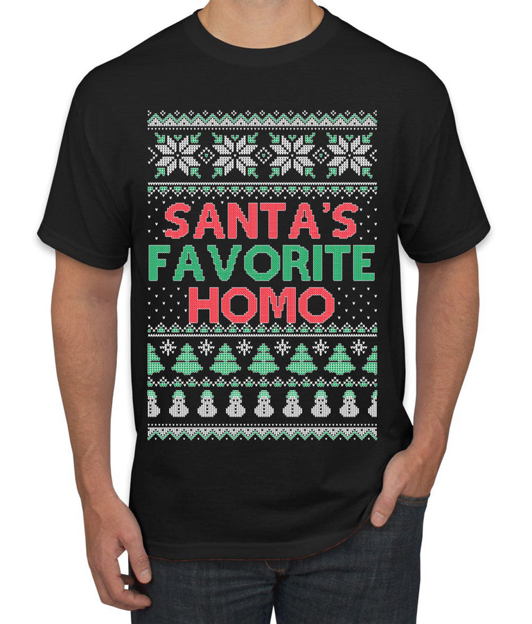 Santa's Favorite Homo Ugly Christmas Sweater Men's T-Shirt