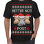 Better Not Pout, Cute Sad Santa Cats | Funny Ugly Christmas Sweater Men's T-Shirt