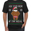 Ask Your Mom If I'm Real Funny Black Santa Claus Censored Ugly Christmas Sweater Men's T-Shirt