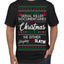 Serial Killer Docs or Christmas Movies Slaying Sleighing Ugly Christmas Sweater Men's T-Shirt