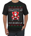 What Happens on Santa's Lap Stays on Santa's Lap, Funny Dirty X Rated Naughty Ugly Christmas Sweater Men's T-Shirt