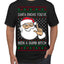 Santa Knows You've Been a Dumb Bitch Funny Vulgar Dirty Ugly Christmas Sweater Men's T-Shirt