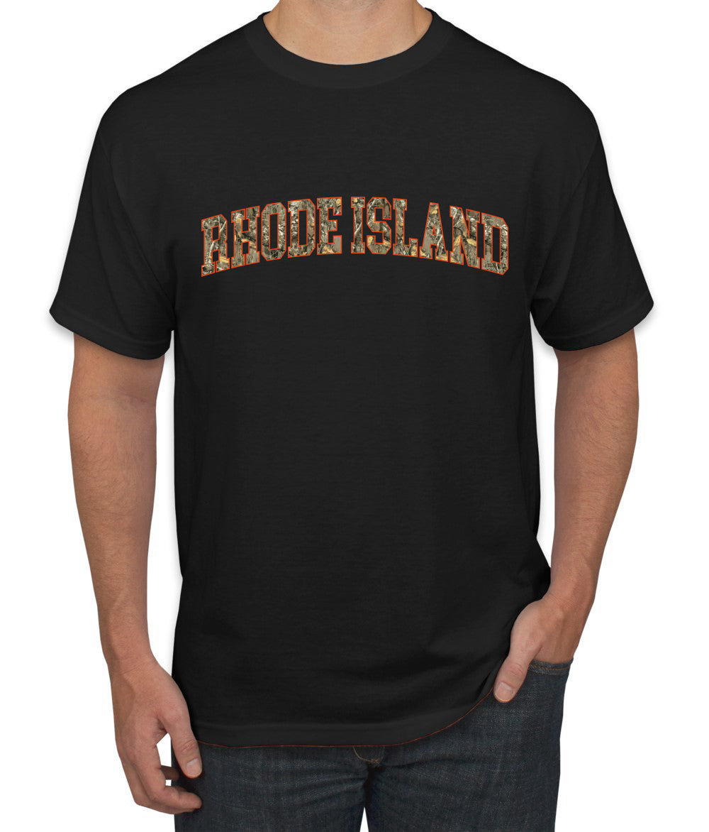 Rhode Island  Camo Fill Orange Outline Sweater, Unisex Men's T-Shirt