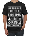 Merry Drunk I'm Christmas Beer Wine Drinking Holiday Humor  Ugly Christmas Sweater Men's Graphic T-Shirt