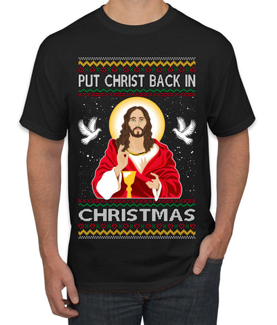 Put Christ Back In Christmas Ugly Christmas Sweater Men's T-Shirt