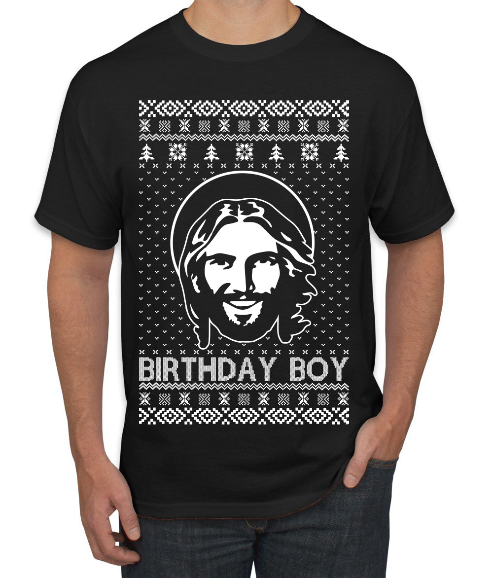 Birthday Boy Jesus Christ Ugly Christmas Sweater Men's T-Shirt