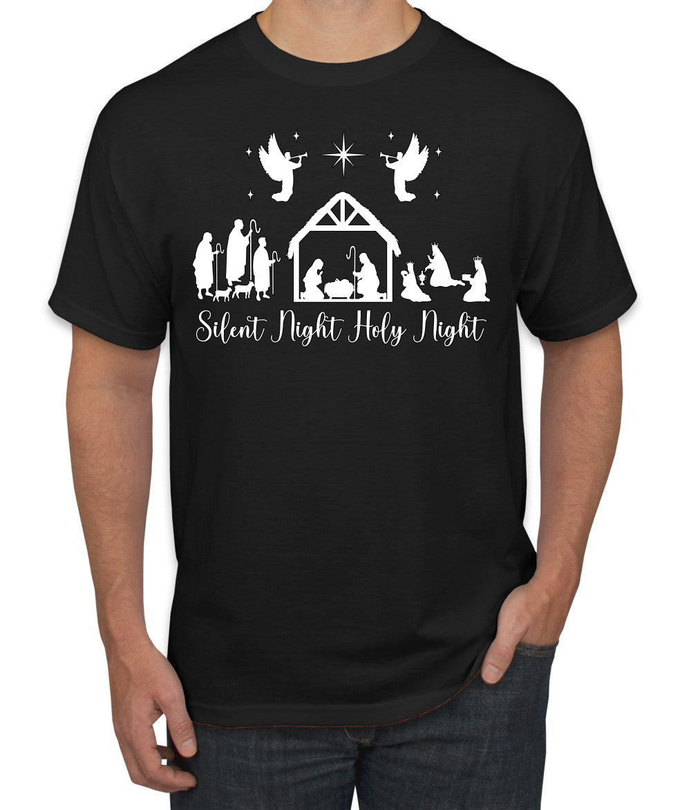 Silent Night Holy Night Religious Jesus Christmas Men's T-Shirt