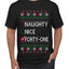 Funny Meme List Naughty, Nice, 41, Ugly Christmas Sweater Men's T-Shirt