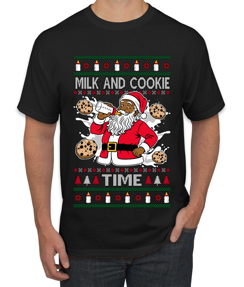 Milk And Cookie Time Christmas Sweater, Ugly Christmas Sweater Men's T-Shirt
