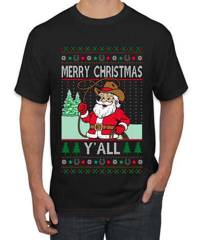 Merry Christmas Y'all Christmas Sweater, Ugly Christmas Sweater Men's T-Shirt