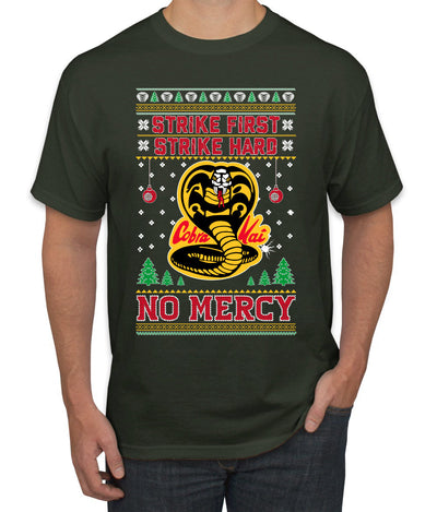 Strike First Strike Hard No Mercy Xmas Ugly Christmas Sweater Men's Graphic T-Shirt