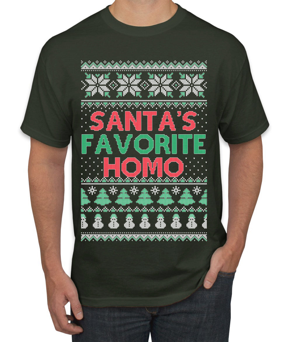 Santa's Favorite Homo Ugly Christmas Sweater Men's T-Shirt