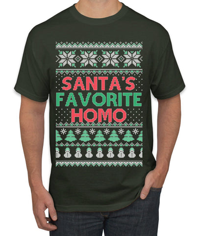 Santa's Favorite Homo Ugly Christmas Sweater Men's T-Shirt
