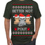 Better Not Pout, Cute Sad Santa Cats | Funny Ugly Christmas Sweater Men's T-Shirt