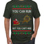 You Can Run But You Can't Hide Santa Sleigh Reindeer Ugly Christmas Sweater Men's T-Shirt