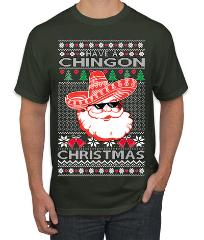 Have a Chingon Christmas Funny Spanish Saying Ugly Christmas Sweater Men's T-Shirt