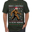 Merry Christmas Ya Filthy Humans Funny Sasquatch Bigfoot Ugly Christmas Sweater Men's T-Shirt