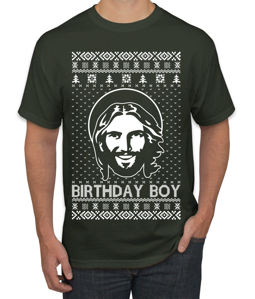 Birthday Boy Jesus Christ Ugly Christmas Sweater Men's T-Shirt
