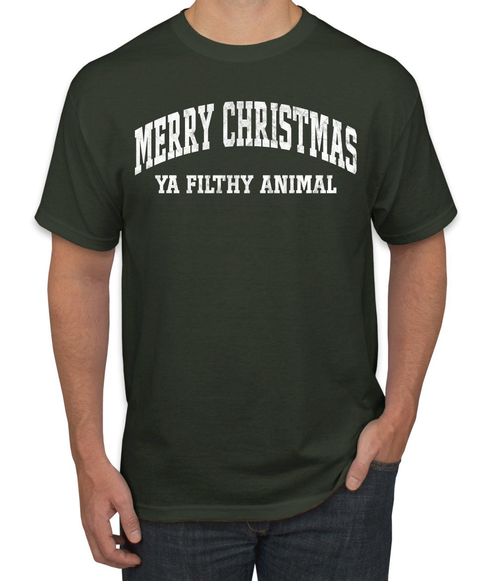 Vintage Movie Quote Merry Christmas Filthy Animal Christmas Men's T-Shirt