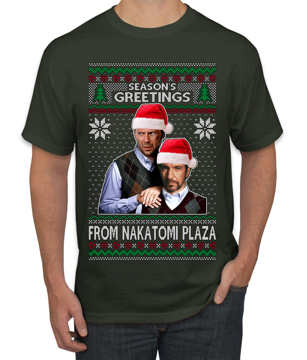 Season's Greeting From Nakatomi Plaza Ugly Christmas Sweater Men's T-Shirt