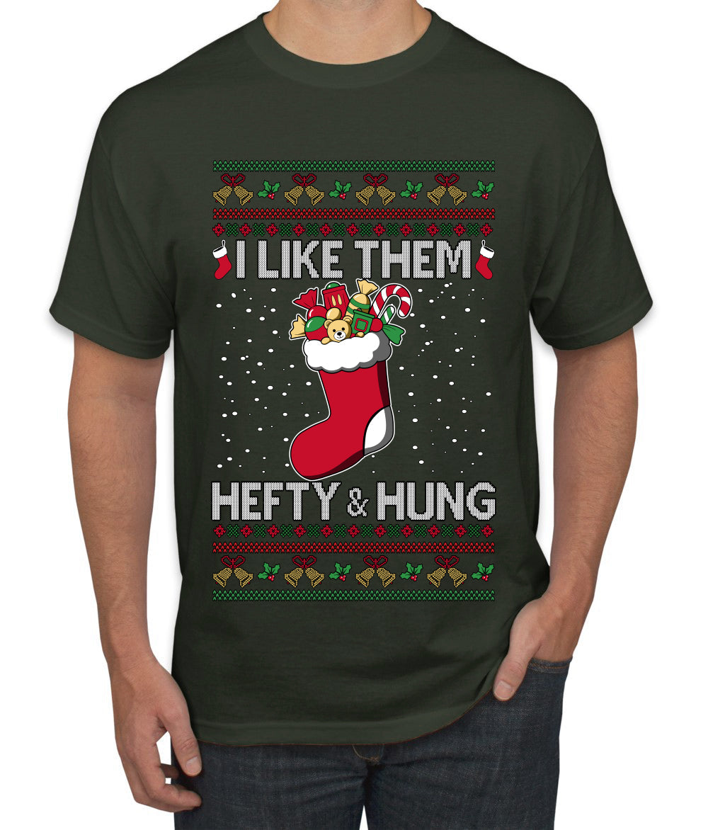 Hefty And Hung Christmas Sweater, Funny  Ugly Christmas Sweater Men's T-Shirt