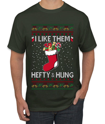 Hefty And Hung Christmas Sweater, Funny  Ugly Christmas Sweater Men's T-Shirt
