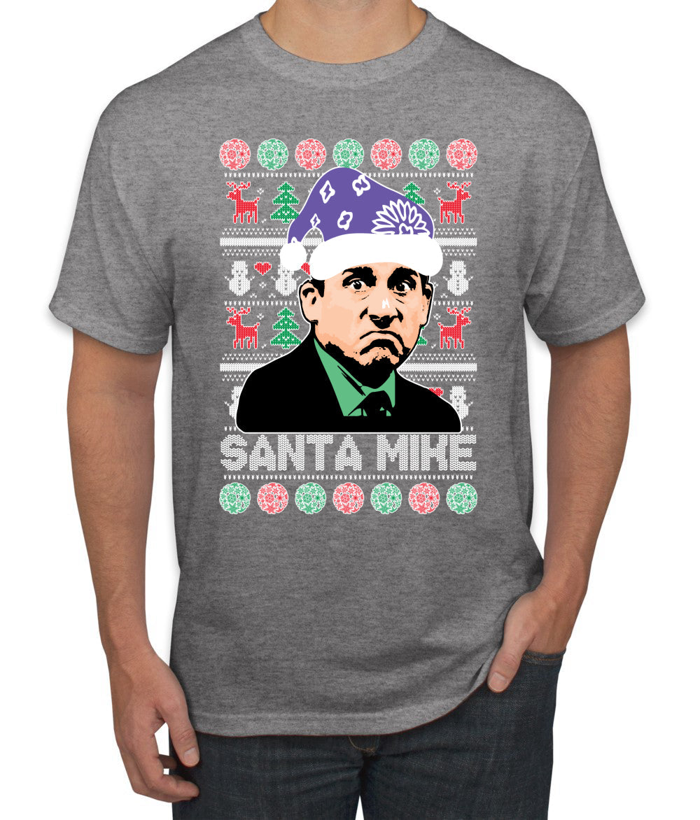 Santa Mike Michael Scott The Office Ugly Christmas Sweater Men's Graphic T-Shirt