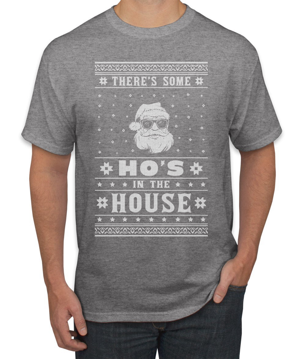Theres Some Hos in the House Santa Ugly Christmas Sweater Men's Graphic T-Shirt