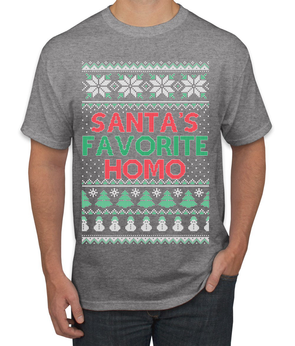 Santa's Favorite Homo Ugly Christmas Sweater Men's T-Shirt
