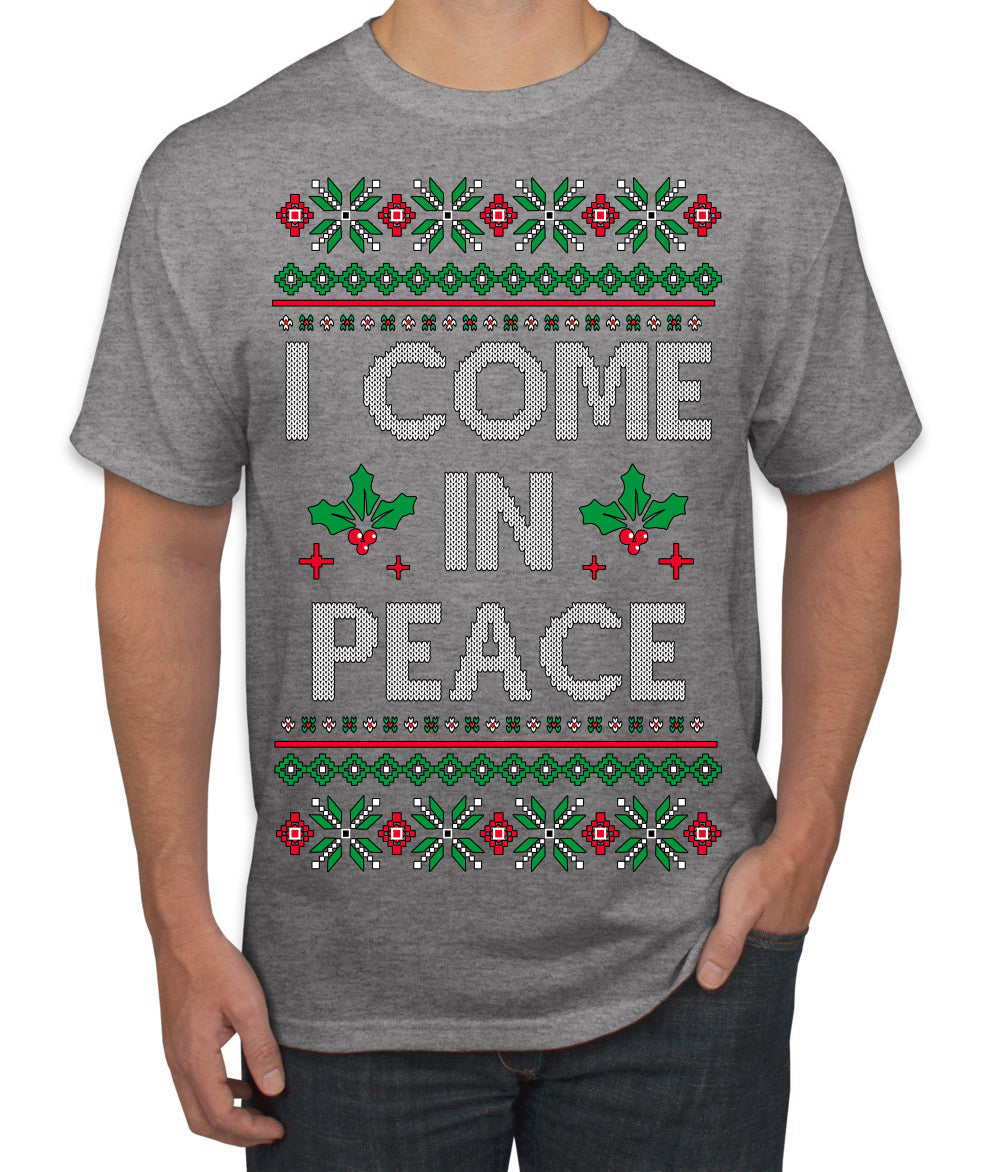I Come in Peace Ugly Christmas Sweater Men's T-Shirt