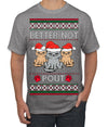Better Not Pout, Cute Sad Santa Cats | Funny Ugly Christmas Sweater Men's T-Shirt