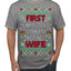 First Christmas With My Hot New Wife Classic Newlywed Ugly Christmas Sweater Men's T-Shirt