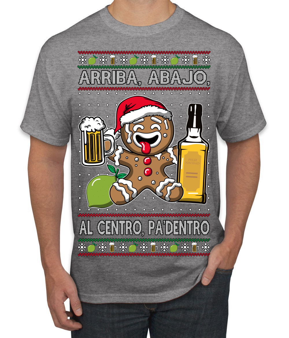 Arriba Abajo Al Centro Pa'Dentro Cheers to Health Salud Ugly Christmas Sweater Men's T-Shirt