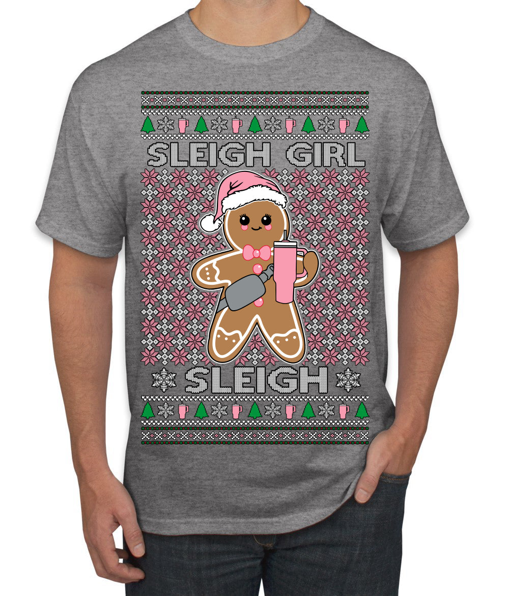 Sleigh Girl Sleigh Funny Trendy Pop Girly Sling Bag Coffee Cup Unisex Ugly Christmas Sweater Men's T-Shirt