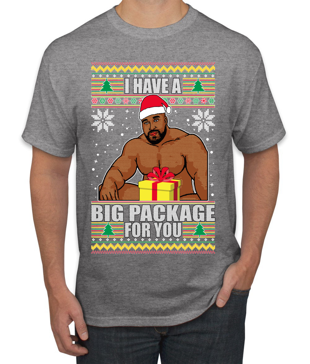 I Have A Big Package Meme Barry Wood Ugly Christmas Sweater Men's Graphic T-Shirt