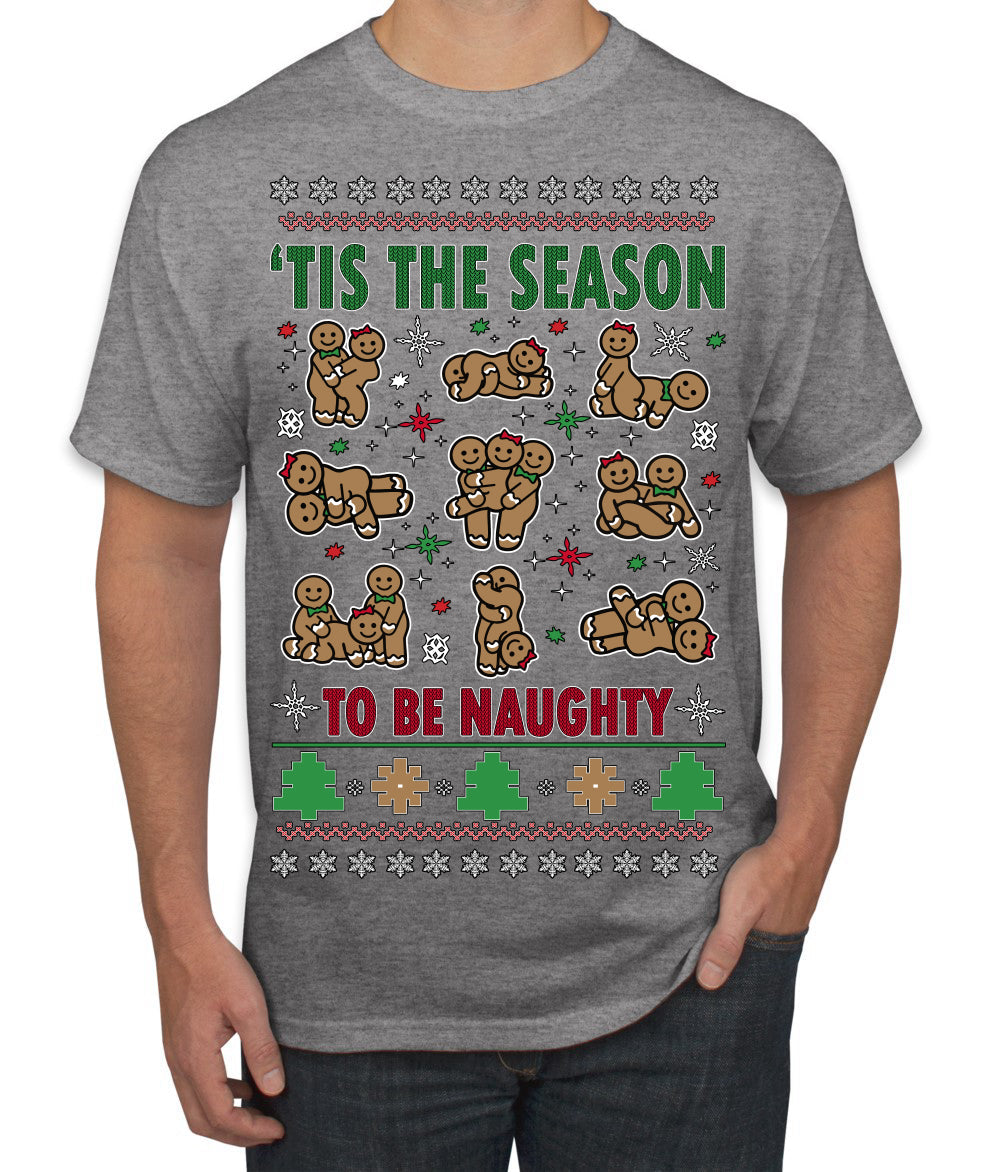 Tis' The Season To Be Naughty Unisex Ugly Christmas Sweater Men's T-Shirt
