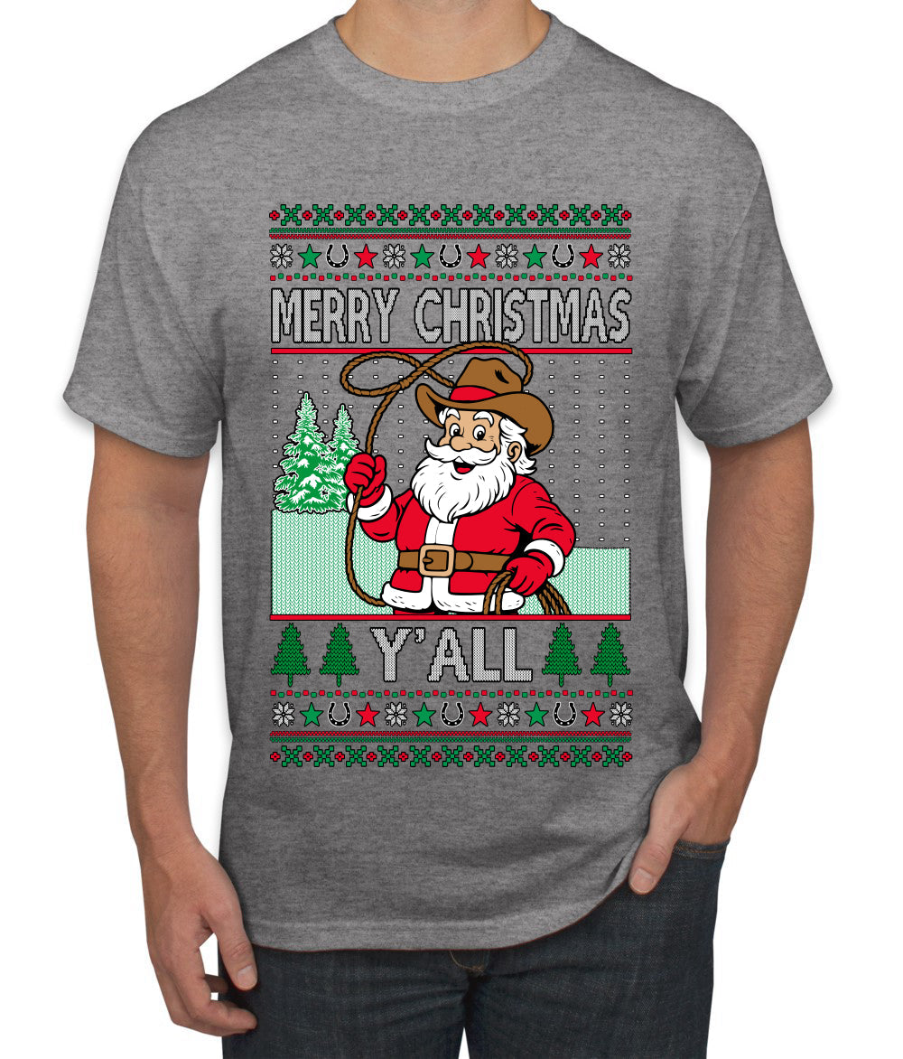 Merry Christmas Y'all Christmas Sweater, Ugly Christmas Sweater Men's T-Shirt