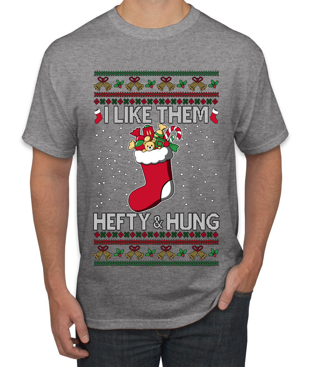 Hefty And Hung Christmas Sweater, Funny  Ugly Christmas Sweater Men's T-Shirt