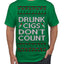 Drunk Cigs Don't Count Funny Cigarette Smoker Cig Ugly Christmas Sweater Men's T-Shirt