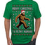 Merry Christmas Ya Filthy Humans Funny Sasquatch Bigfoot Ugly Christmas Sweater Men's T-Shirt