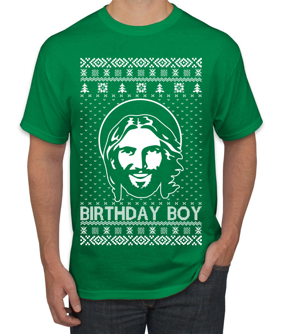 Birthday Boy Jesus Christ Ugly Christmas Sweater Men's T-Shirt