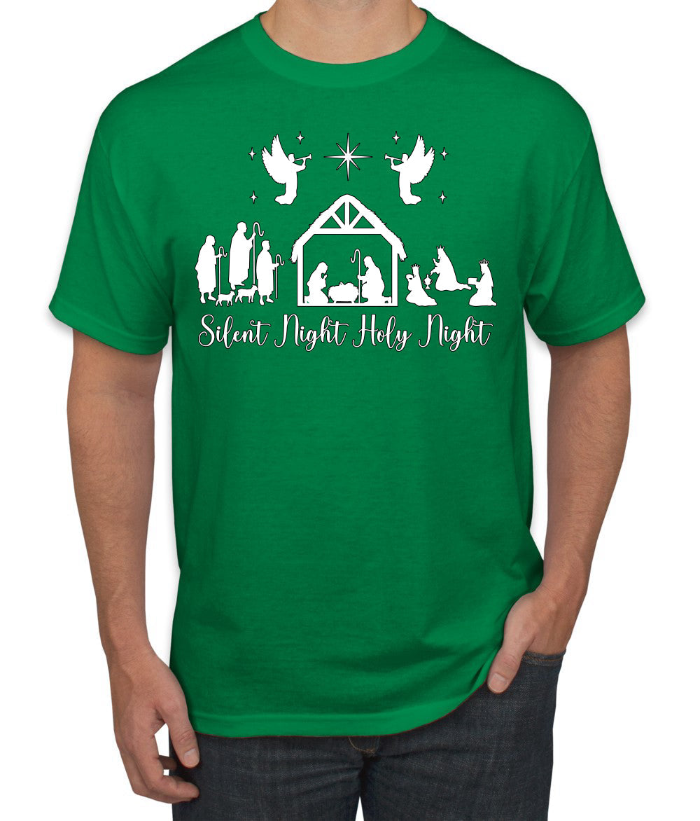 Silent Night Holy Night Religious Jesus Christmas Men's T-Shirt