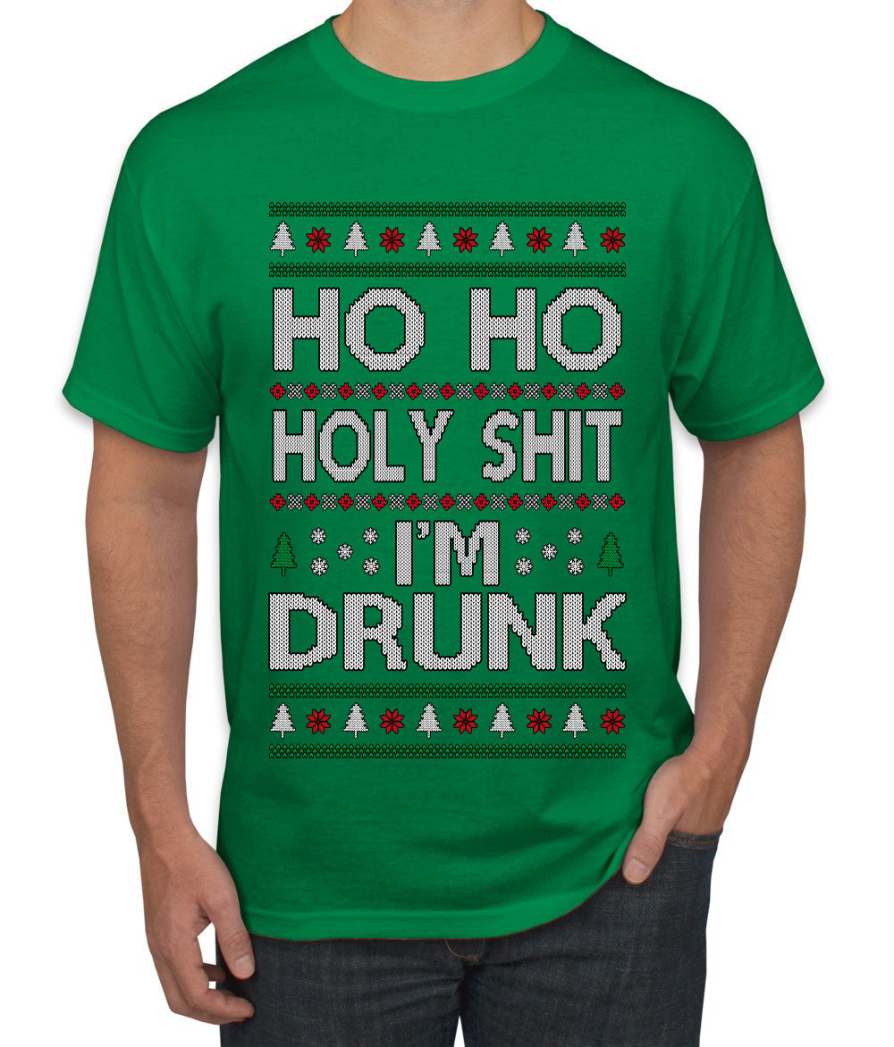 Ho Ho I'm Drunk, Funny Humor Christmas Unisex Sweater, Ugly Christmas Sweater Men's T-Shirt